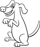 Fototapeta Dinusie - cartoon playful dog character doing a trick coloring page