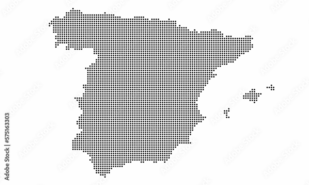 Spain dotted map with grunge texture in dot style. Abstract vector ...