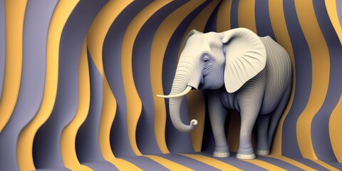 The elephant in an opart room - AI generative