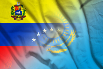 Venezuela and Kazakhstan state flag international contract KAZ VEN
