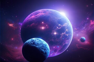 Wall Mural - a deserted abstract colorful alien landscape. alien planets during sunrise. generative ai art.