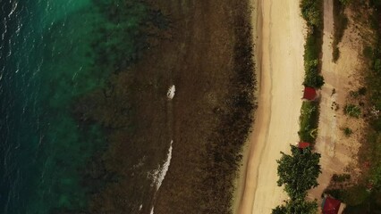 Wall Mural - 4k beach aerial shot. Top view beach footage