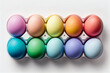 Roll of pastel LGBTQ pride rainbow easter egg isolated on white background.

