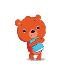 Cute Bear Ready To Go To School