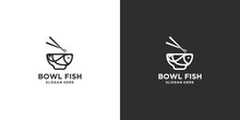 Fish Design Seafood Design Template With Bowl And Fish Combination Bowl