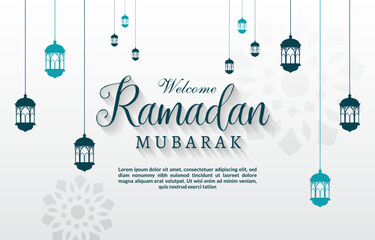 elegant welcome ramadan mubarak banner with elegant islamic illustration luxury shiny ornament and a