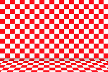 Red White Checkered Pattern Concept Blank Background Decoration