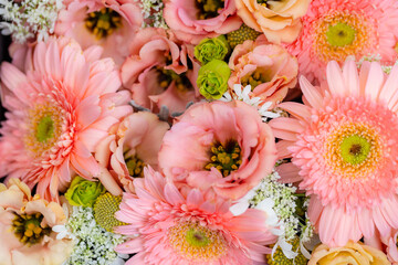 Canvas Print - Stack of different flower in a box