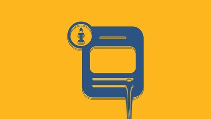 Poster - Blue Information icon isolated on orange background. 4K Video motion graphic animation