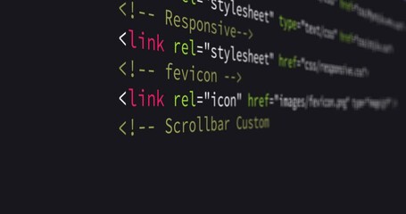 typing html program lines with isometric viewpoint. programming animations in 4k detail and created with a clean focus