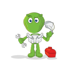 Poster - alien mechanic cartoon. cartoon mascot vector