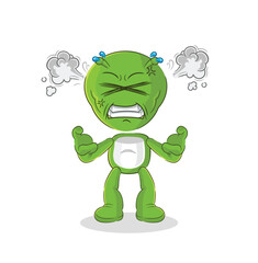 Canvas Print - alien very angry mascot. cartoon vector