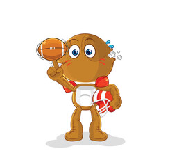 Poster - sack doll playing rugby character. cartoon mascot vector