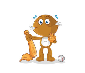 Sticker - sack doll baseball Catcher cartoon. cartoon mascot vector