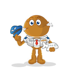 Poster - sack doll pilot mascot. cartoon vector