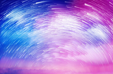 Wall Mural - Star trails in a night sky, Meteor shower in the night sky, Star long exposure, Abstract star trails in sky.