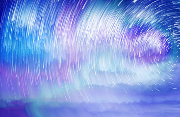 Wall Mural - Star trails in a night sky, Meteor shower in the night sky, Star long exposure, Abstract star trails in sky.