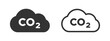 © Kobby - Cloud with text (CO2) icon illustration
