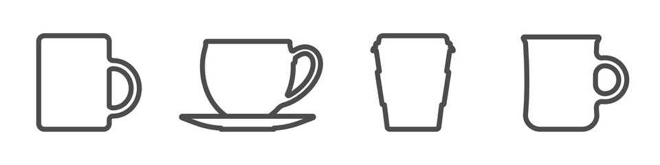 Coffee cup vector icons on white background