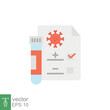 © Fourdoty - Covid test icon. Simple flat style. Positive corona virus result, negative, rapid, plasma, research, medical concept. Vector illustration isolated on white background. EPS 10.