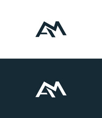 Minimal Innovative Initial MA logo and AM logo. Letter MA, AM creative elegant Monogram.