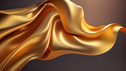 golden silk waves background