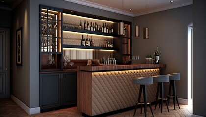 Wall Mural - Modern home drink bar interior