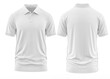 Polo shirt Short-Sleeve rib collar and cuff ( Realistic 3d renders )  White