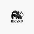 buffalo mascot minimalist logo design