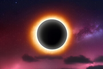 Wall Mural - total eclipse of the sun. generative artificial intelligence.