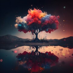 Wall Mural - Tree created using AI Generative Technology