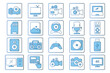 © sobahus surur - Multimedia set icon illustration. icon related to technology. Flat line icon style, lineal color. Simple vector design editable