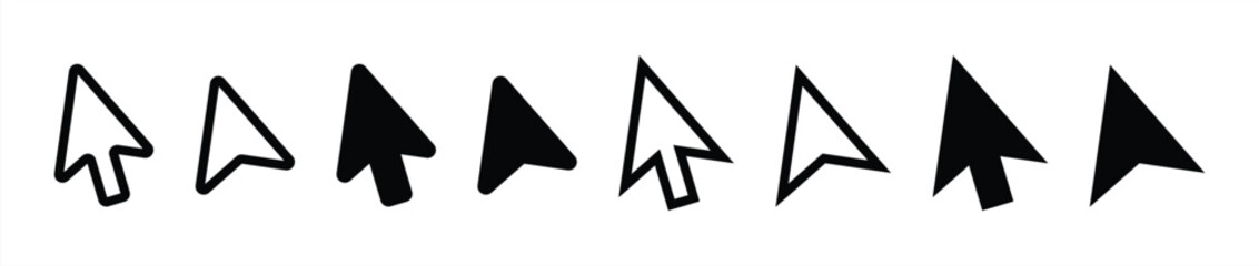 Poster - cursor icon set. mouse cursor click icon symbol sign, vector illustration