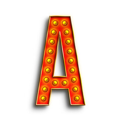 Poster - Broadway Show Lights alphabet uppercase letters. This is a part of a set which also includes numbers, symbols, shapes, and frames.