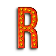 Poster - Broadway Show Lights alphabet uppercase letters. This is a part of a set which also includes numbers, symbols, shapes, and frames.
