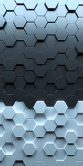 Leinwandbilder - 3D image of a decorative panel from multi-colored hexagons. Background and texture