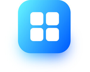 Poster - Main menu icon in square gradient colors. Application list signs illustration.