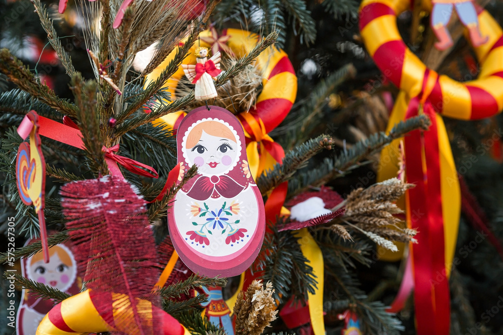 Moscow seasons. Decorations on Tverskaya Street in honor of the ...