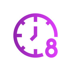 Wall Mural - working hours gradient icon