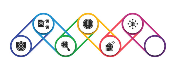Poster - internet security filled icons with infographic template. glyph icons such as data share, access den