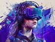 Gamer girl - Virtual Reality VR