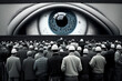 big eye watching people, mass surveillance, big brother made with Generative AI