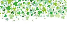 Green Shamrock Clover Leaves St Patricks Day Border Background	