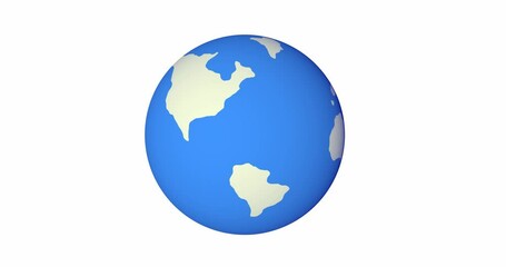 Wall Mural - Planet Earth 3D is spinning on a white background. The 3D planetary universe is close.