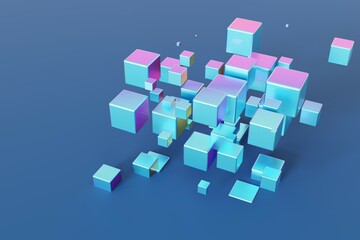 Wall Mural - 3d cubes in the shape of a cube
