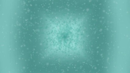 Wall Mural - turquoise green blurred cubes and particles incoming from the center—loopable 4k background at 60fps