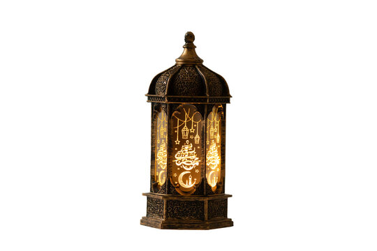ramadan kareem lantern isolated, arabic lamp with light, muslim holiday, islamic fasting