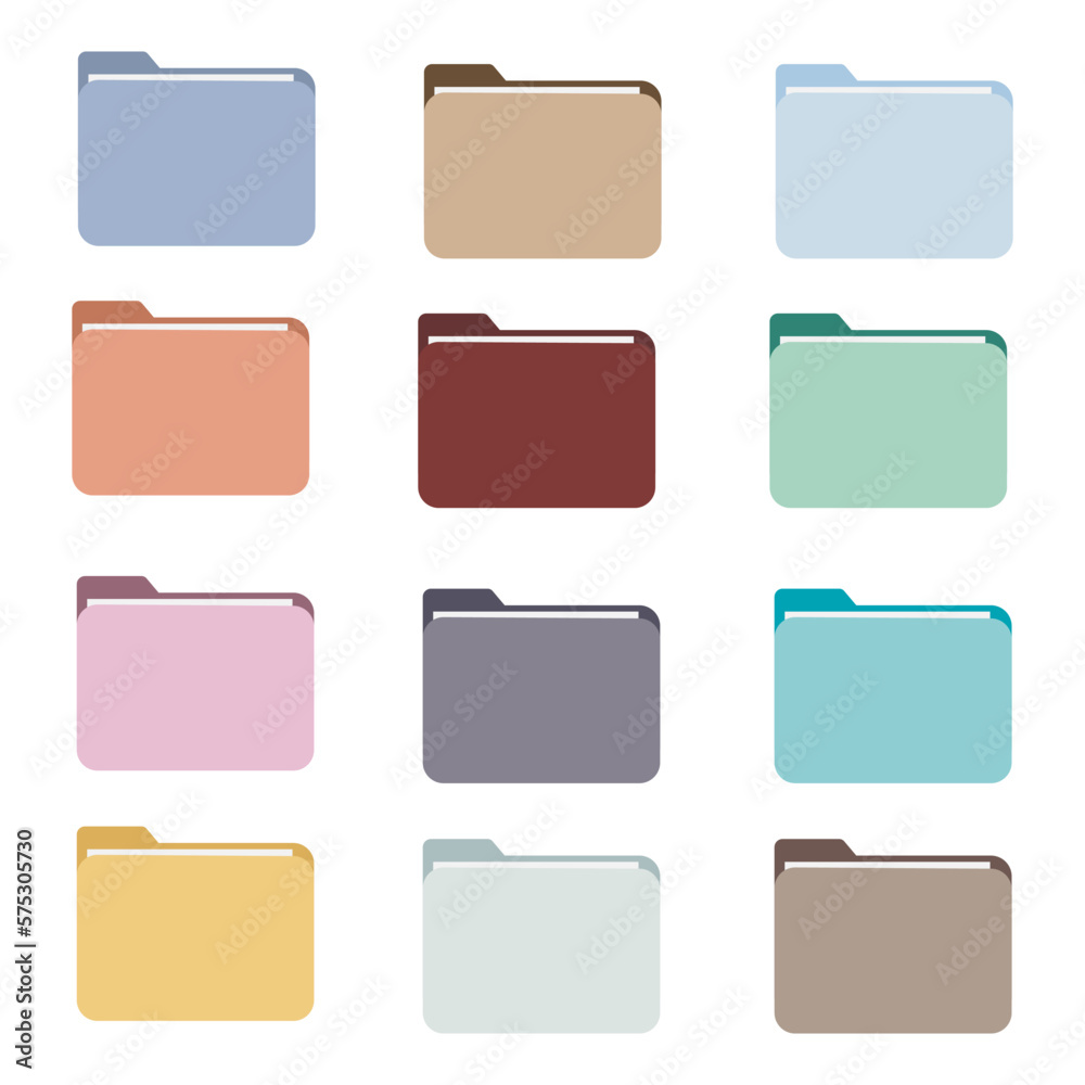 Folders with documents, pastel folder icons aesthetic