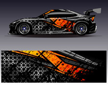 Car Wrap Design Vector. Graphic Abstract Stripe Racing Background Kit Designs For Wrap Vehicle  Race Car  Rally  Adventure And Livery