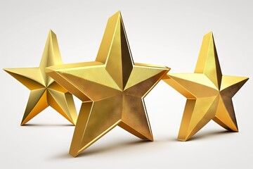 Gold best star rating 3d icon design element isolate . AI generated art illustration.